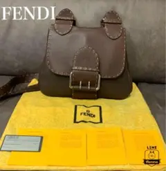 □FENDI フェンディ ショルダーバッグ 美品 ブラウン レザー 本革