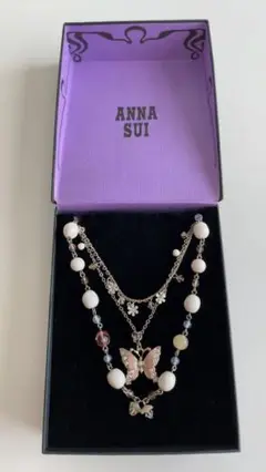 ANNA SUI ネックレス 三連 蝶