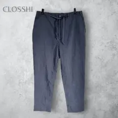 【CLOSSHI】　ストレッチテーパードパンツ　ウエスト絞りあり　洗える　無地