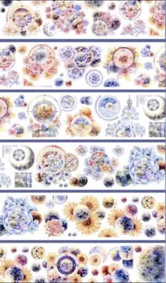 ✤7415✤ 切り売り 海外マステ BoBo鱼手账工作室 星辰花钟