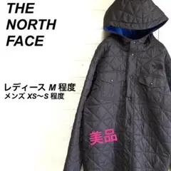 美品 ノースフェイス 中綿ジャケット フーディー 軽量 刺繍ロゴ グレー M
