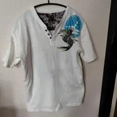 鯉と波のグラフィックTシャツ和柄　 Lサイズ