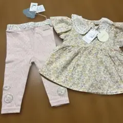 テータテート　フタフタ futafuta レギンス　花柄チュニック　90