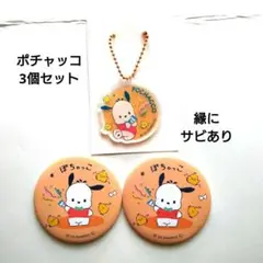 ポチャッコ缶バッジ風ミラー&キーホルダー 3個セット