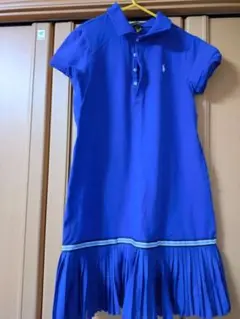 ポロラルフローレン　キッズ　160センチ　ポロシャツスタイル 半袖ワンピース 青