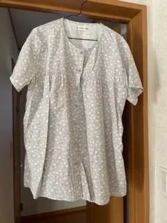 グレー花柄　パジャマ　LL