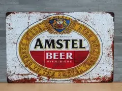 AMSTEL BEER レトロ風 ブリキ看板 OK2094