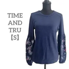 匿名配送✨TIME AND TRU 【S】カットソー 刺繍入りバルーン袖