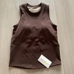 ブラウン ノースリーブ ヨガウェア55-60kg