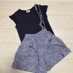 parentsdream フリル付きトップスandキュロットセット130