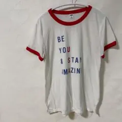 OLD NAVY メッセージプリント Tシャツ M 汚れあり