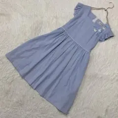 AOIME ストライプ柄ワンピース ブルー 150 オシャレ 可愛い