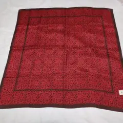 《新品》ICB 花柄 シルク混スカーフ ハンカチ赤 茶 タグ付