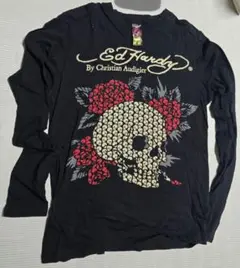 Ed Hardy スカルとバラの長袖Tシャツ S