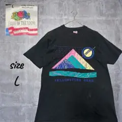 フルーツオブザルーム イエローストーン国立公園 黒 Tシャツ L