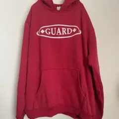 GUARD ロゴ 赤 パーカー XL