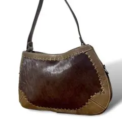 美品★JAMIN PUECH 　ワンショルダーバッグ　ハラコ　レザー　ブラウン