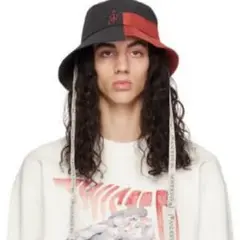 【定価3.2万】JW Anderson アシンメトリー バケットハット レッド JW ANDERSON - ASYMMETRIC BUCKET HAT / アシンメトリー