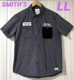 SMITH‘S スミス ワークシャツ ヒッコリー 古着 ストライプ 半袖 LL