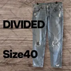 DIVIDED H＆M ダメージジーンズ デニム 40/Lサイズ ブルー