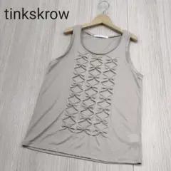 tinkskrow ティンクスクロウ リボンデザイン タンクトップ ベージュ