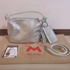 【美品】ナノユニバース marcomasi 3wayメタリックバッグマルコマージ