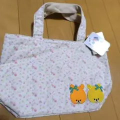 ルルロロ　anyFAM TINY TWIN BEARS 手提げ袋 花柄　Yy