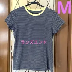 【LANDS' END 】ネイビー ストライプ Tシャツ Mサイズ