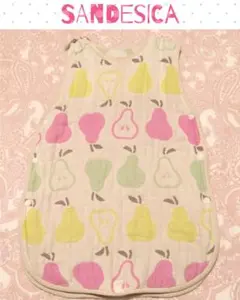 ☆送料込み☆USED☆サンデシカ☆6重ガーゼスリーパー☆洋ナシ☆