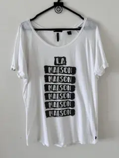 レディースTシャツ　ホワイト　ロゴあり