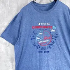 CORPORATE 5k イベント Tシャツ ブルー 1995-2024 XL