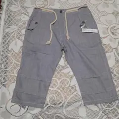 新品　メンズスタイル　グレー ドローストリング ショートパンツ