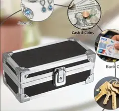 ロック付きキャッシュボックス アルミ合金製 現金保管ボックス コレクター用貯金箱