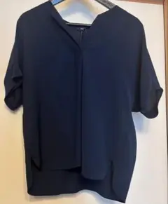 【新品未使用 】la.f... ネイビー 半袖 ブラウス シャツ