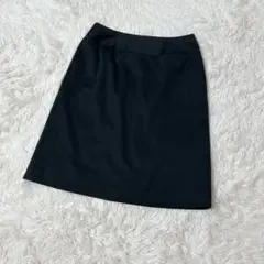 【c5065】✨美品✨MIKATA 膝丈スカート　フレア　ブラック