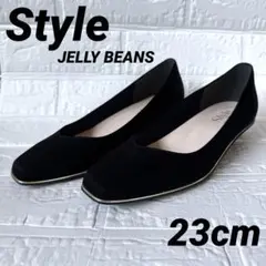 【即発送】大人気ふわさらシリーズ✴︎つま先スクエアローヒールパンプス　23cm