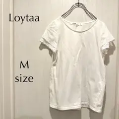 Loytaa ロユタ ホワイト Tシャツ 綿レース Mサイズ