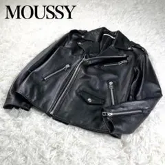 【美品】MOUSSY マウジー ラムレザーダブルライダースジャケット ブラック