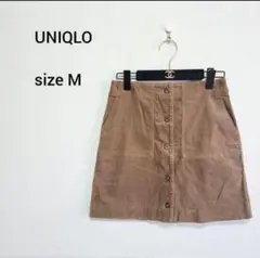 ユニクロ☆　新品　ミニスカート　コーデュロイ　ベージュ　M