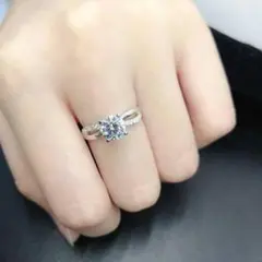 ダイヤモンドの指輪 1カラット プラチナ リング3e