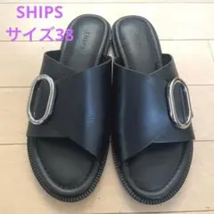 SHIPS ブラックサンダル　レディース　サイズ38