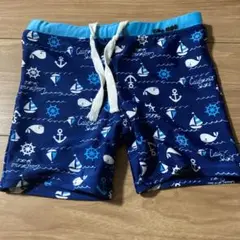 ネイビー クジラと帆船の水着 120