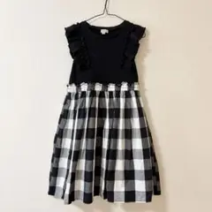 美品　any FAM KIDS チェックドッキングワンピース　130cm