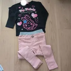 My Melody Tシャツとピンクパンツセット 110