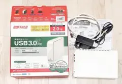 外付HDD【BUFFALO】2TB USB3.0 HD-LB2.0TU3-WHD