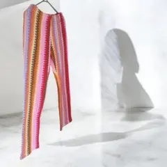 ISSEY MIYAKE HEART クロシェ編み パンツ マルチカラー 2