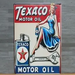 TEXACO MOTOR OIL レトロ風 ブリキ看板 OK2037