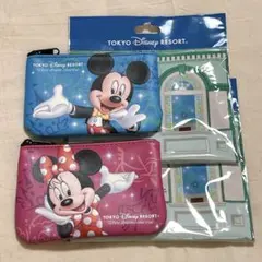 ディズニー ポーチ パークチケット シークレット ミッキー&ミニー 2個セット