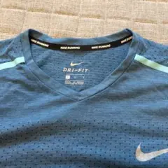 Nike DRI-FIT Vネック半袖ランニングTシャツ Ｌ 青