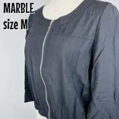 【0154】MARBLE ジップアップ ノーカラージャケット M ブラック